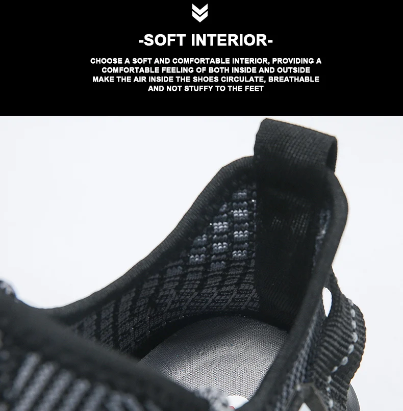 Breathable Men's Running Shoes Fashion Platform Men Casual Shoes Mesh Lightweight Anti-slip Outdoor Sneakers Work Black Tennis