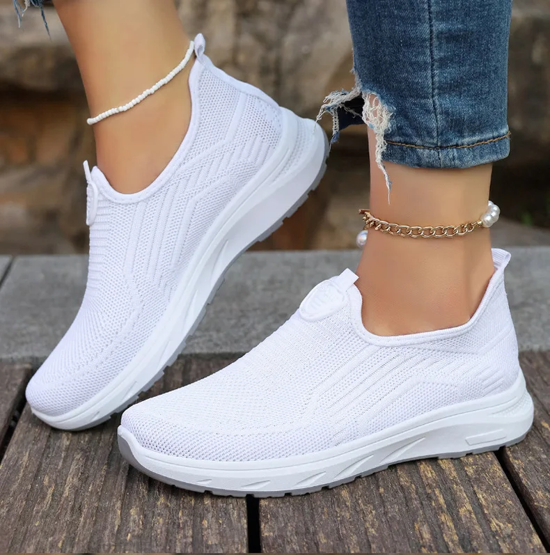 Women's Sneaker Slip On Women Sneakers Breather White Shoes Women Casual Sneaker Sports Shoes Comfortable Vulcanize Shoes Female