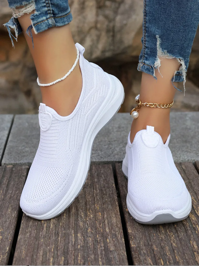 Women's Sneaker Slip On Women Sneakers Breather White Shoes Women Casual Sneaker Sports Shoes Comfortable Vulcanize Shoes Female