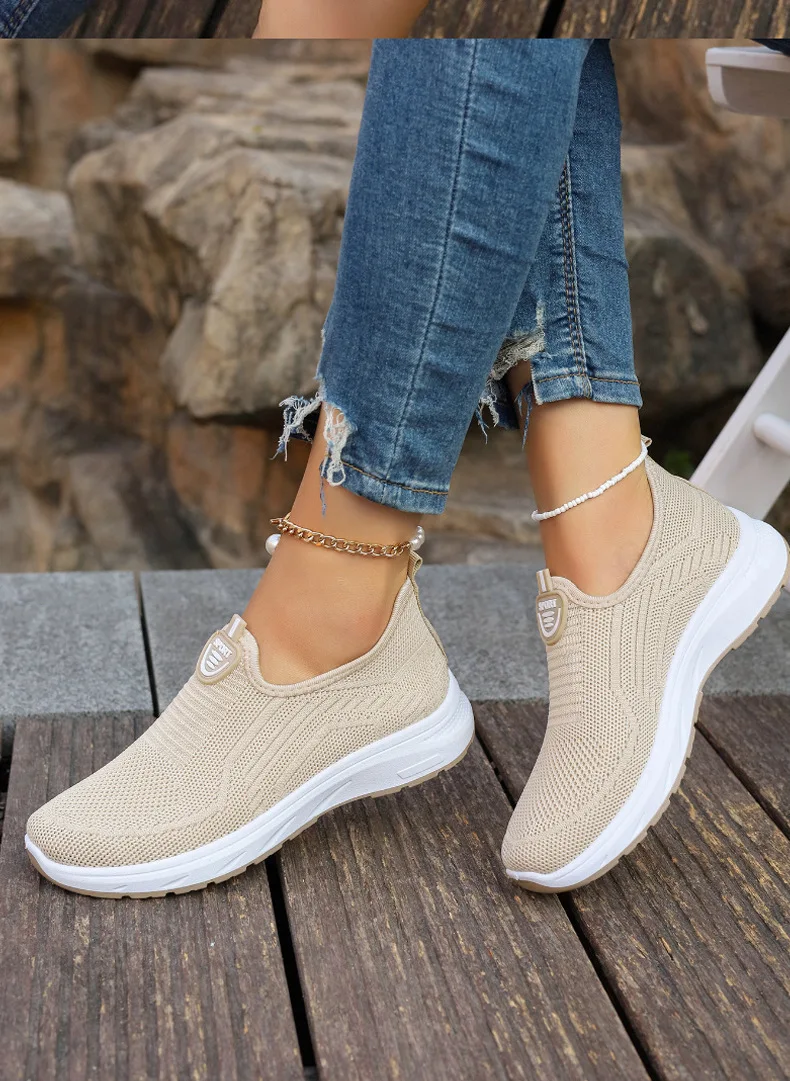 Women's Sneaker Slip On Women Sneakers Breather White Shoes Women Casual Sneaker Sports Shoes Comfortable Vulcanize Shoes Female