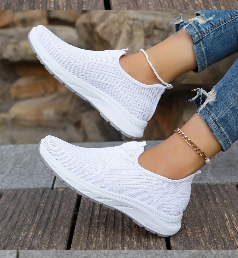 Women's Sneaker Slip On Women Sneakers Breather White Shoes Women Casual Sneaker Sports Shoes Comfortable Vulcanize Shoes Female