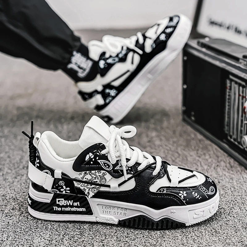 Men's sports and casual board shoes, trendy men's shoes, fashionable street shoes, daily walking shoes