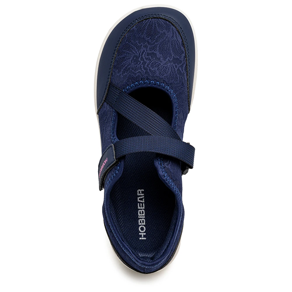 HOBIBEAR Wide Width Mary Jane Flats Women Barefoot Ballet Shoes Adjustable Hook Loop Lightweight Zero Drop Shoes
