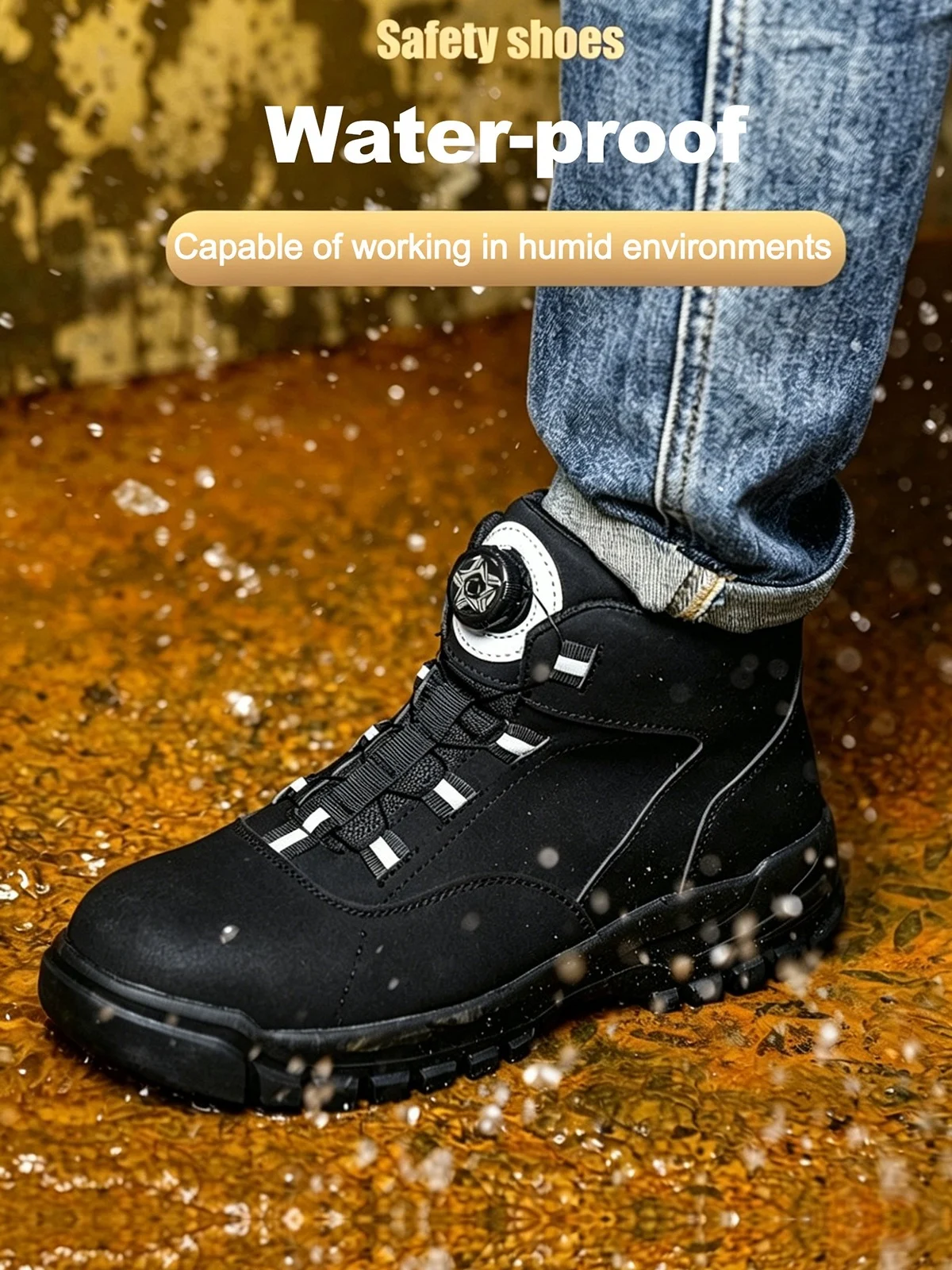 Halloween Steel Toe Work Boots Wear Resistant Men's Safety Boots Anti Impact Anti Piercing Fashion Comfort Outdoor Men's Shoes