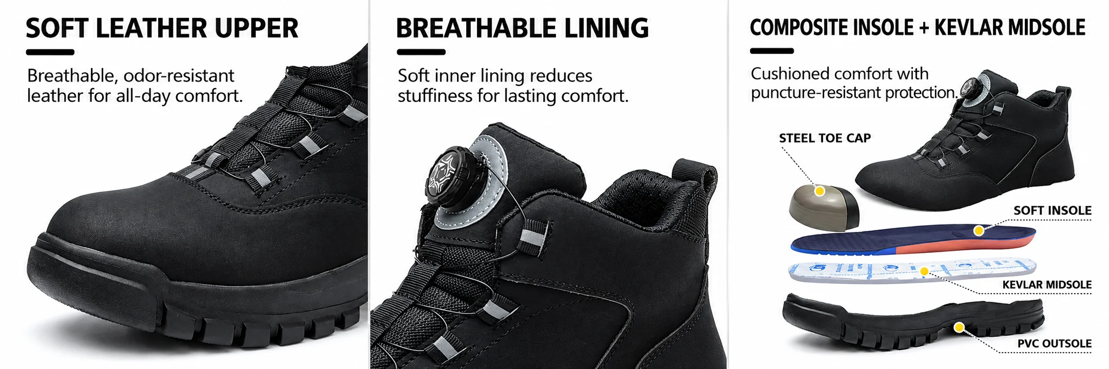 Halloween Steel Toe Work Boots Wear Resistant Men's Safety Boots Anti Impact Anti Piercing Fashion Comfort Outdoor Men's Shoes