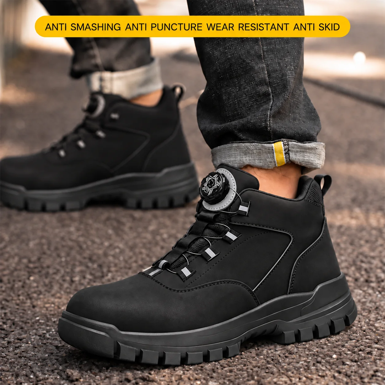 Halloween Steel Toe Work Boots Wear Resistant Men's Safety Boots Anti Impact Anti Piercing Fashion Comfort Outdoor Men's Shoes