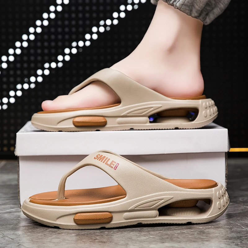 Summer Men's Flip Flops Outdoor Indoor Slippers Soft Comfortable Shoes Fashion Men Beach Sandals Non-slip Home Male Slippers