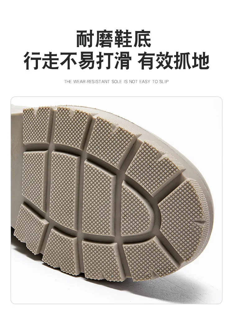 2026Fashionable Korean Women's Mid-Calf Rain Boots Thick Bottom Wear-Resistant Anti-Slip Waterproof Car Wash Shoes Water-Proof