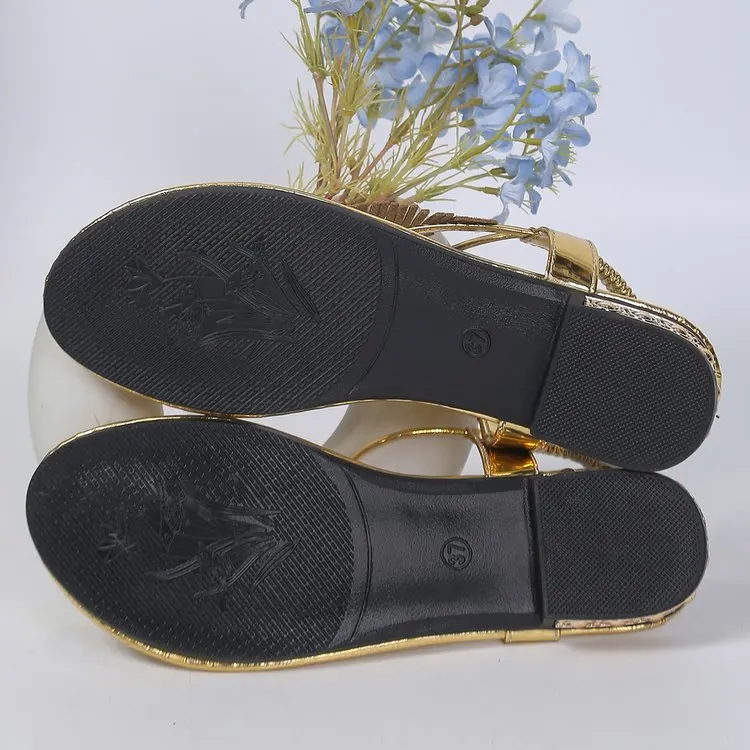 Clip Toe Gold Silver Gladiator Sandals Women 2026 Summer Ankle Straps Flat Sandals Woman Plus Size 43 Roman Beach Shoes Footwear