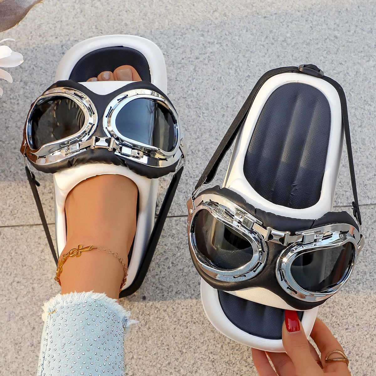 Platform Open Toe Sandals Women's Fashion Outside Wear Versatile Platform Non-slip Comfortable Sandals and Slippers