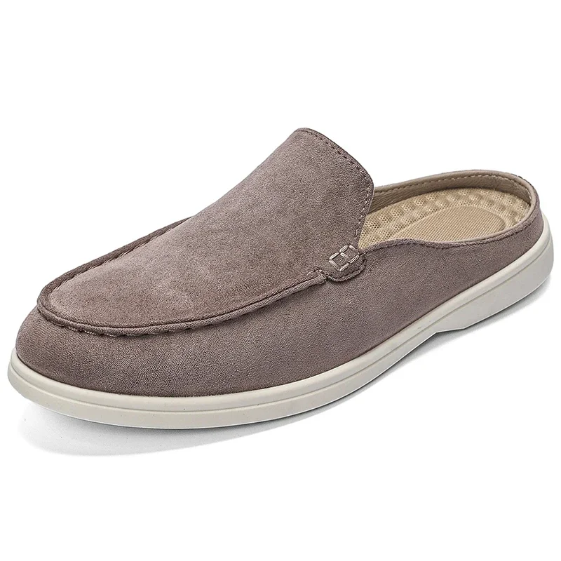 Summer Men Loafers Fashion Slip on Men Half Slippers Comfortable Lazy Casual Shoes Outdoor Man Sandals Lightweight Walking Shoes
