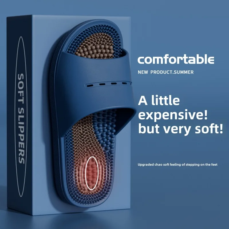 Massage Slippers Men's Summer Indoor Home Bathroom Bath Sole Acupoints Foot Therapy Non-slip Sandals Men's Men Slippers Shoes