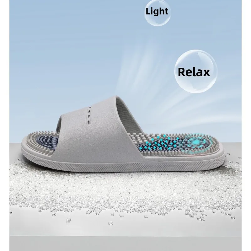 Massage Slippers Men's Summer Indoor Home Bathroom Bath Sole Acupoints Foot Therapy Non-slip Sandals Men's Men Slippers Shoes