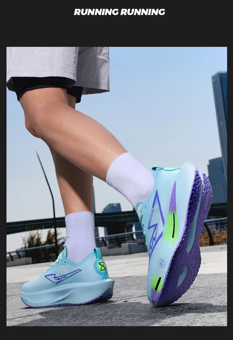 Men's Carbon Plate Breathable Mesh Running Shoes, Women's Marathon Shock-Absorbing and Anti Slip Chunta Sports Shoes