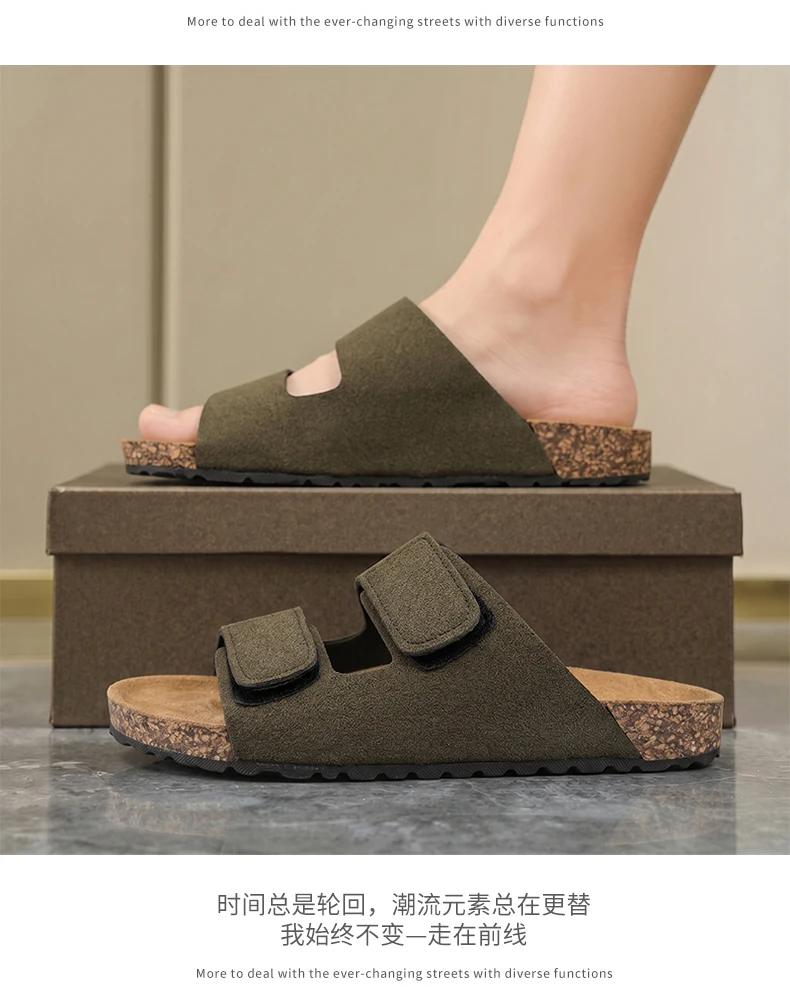 Men's One Strap Slip on Casual Slippers Summer New Breathable lightweight Anti-Slip Comfort Beach Shoes Outdoor Walking Slippers