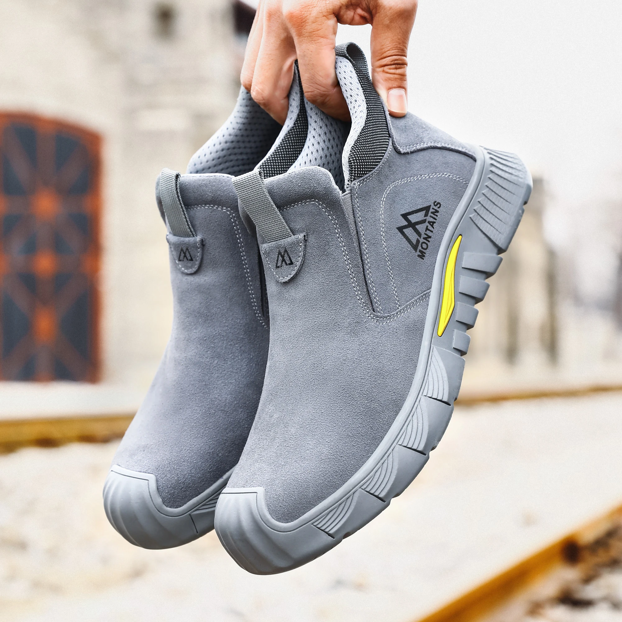 Rubber Sole Safety Work Boots For Men Shoes Steel Toe Safety Shoes Men Anti-Smash Puncture-Proof Indestructible Mining Boots