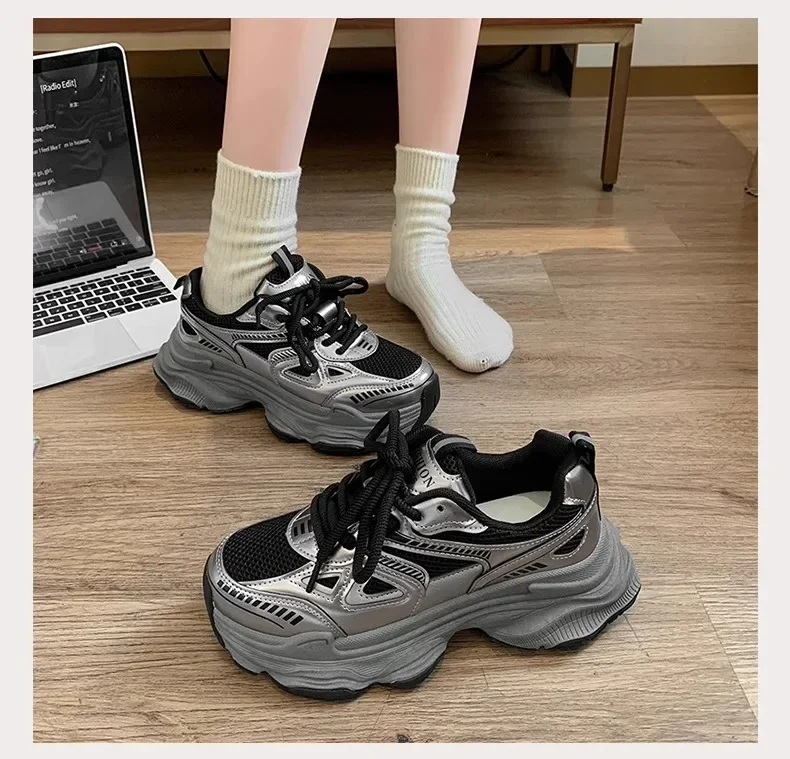 2026 Platform Sneakers for Women Casual Non Slip Thick Sole Sports Shoes Woman Comfortable Casual Sports Shoes Zapatos Mujer