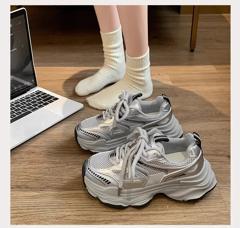 2026 Platform Sneakers for Women Casual Non Slip Thick Sole Sports Shoes Woman Comfortable Casual Sports Shoes Zapatos Mujer