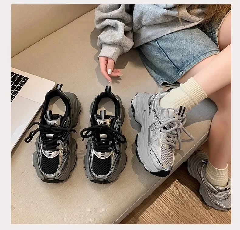 2026 Platform Sneakers for Women Casual Non Slip Thick Sole Sports Shoes Woman Comfortable Casual Sports Shoes Zapatos Mujer