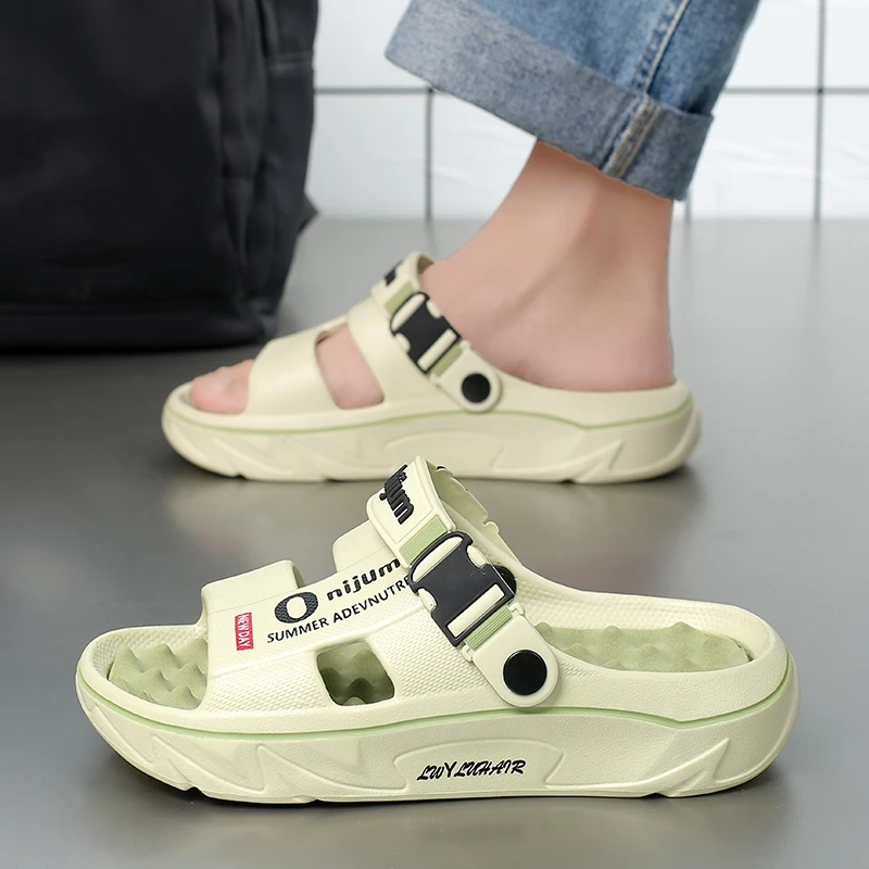 Summer Men's Massage Slippers Indoor Outdoor Sandals Beach Comfortable Soft Slides Clogs Casual Shoes Men Women Home Slippers