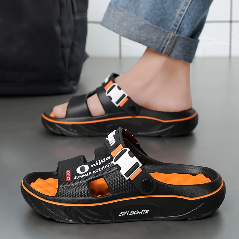 Summer Men's Massage Slippers Indoor Outdoor Sandals Beach Comfortable Soft Slides Clogs Casual Shoes Men Women Home Slippers