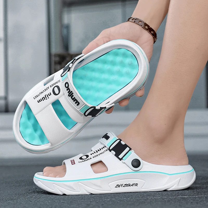 Summer Men's Massage Slippers Indoor Outdoor Sandals Beach Comfortable Soft Slides Clogs Casual Shoes Men Women Home Slippers