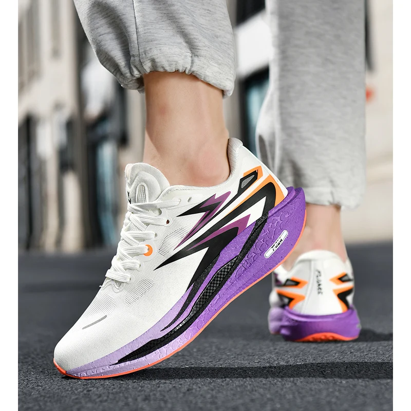 New Running Shoes Men Casual Carbon Board Marathon Sports Breathable Lightweight Women's Comfortable Athletic Antiskid Sneakers