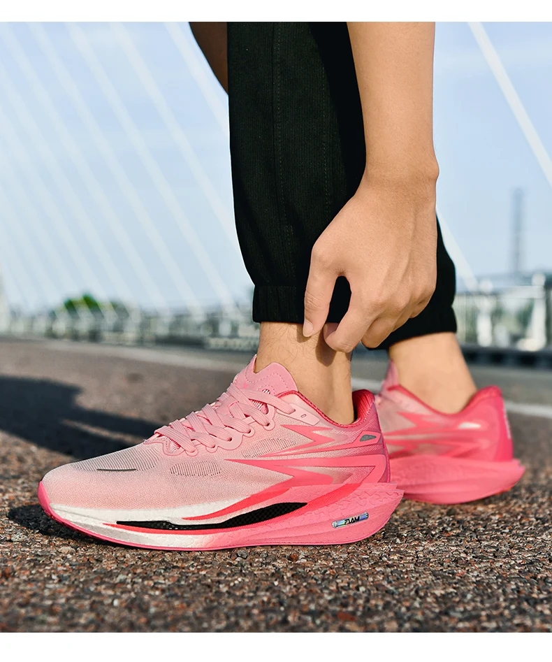 New Running Shoes Men Casual Carbon Board Marathon Sports Breathable Lightweight Women's Comfortable Athletic Antiskid Sneakers