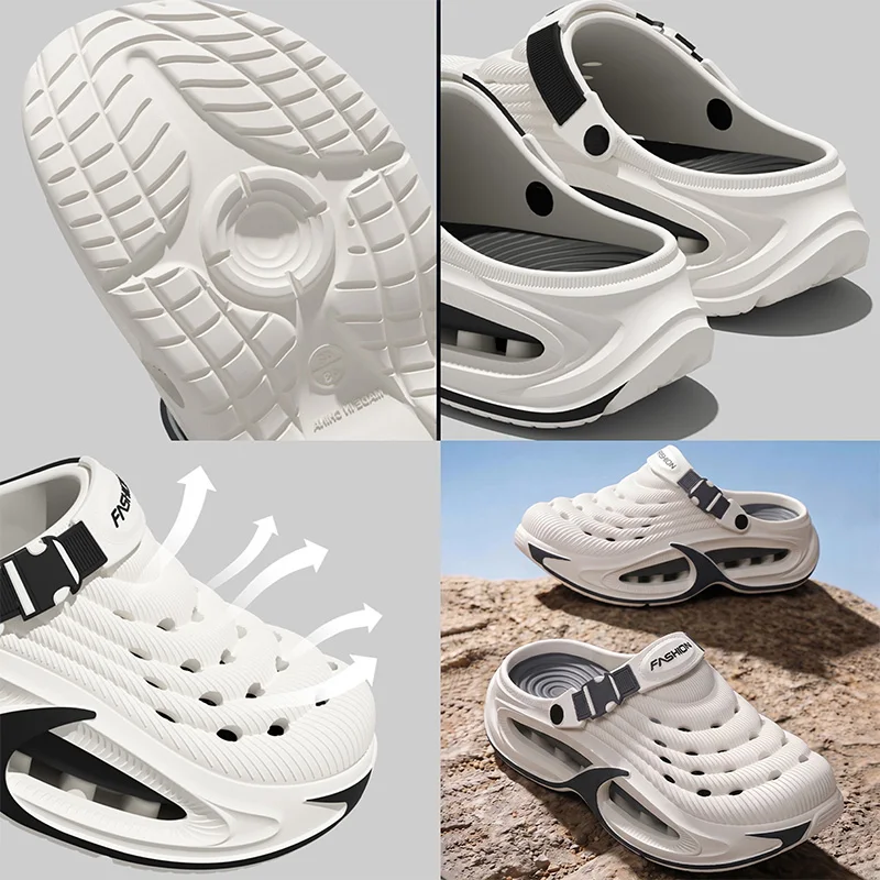 Big Size 38-49 Fashion Men's Summer Outdoor Sports Clogs Non Slip Soft Bottom Wading Beach Sandals Male Cozy Hollow Out Sandals