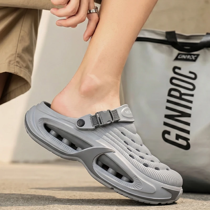 Big Size 38-49 Fashion Men's Summer Outdoor Sports Clogs Non Slip Soft Bottom Wading Beach Sandals Male Cozy Hollow Out Sandals