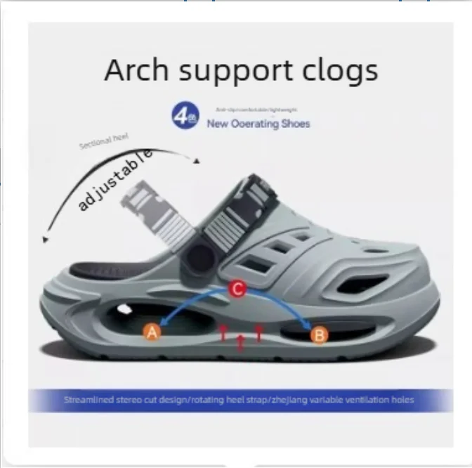 Summer Men's Outdoor Slippers Thick Bottom Anti-slip Clog Shoes Wear-resistant Smell-proof Two-way Male
