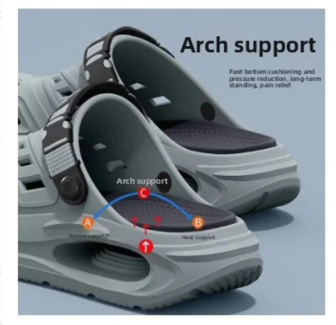 Summer Men's Outdoor Slippers Thick Bottom Anti-slip Clog Shoes Wear-resistant Smell-proof Two-way Male
