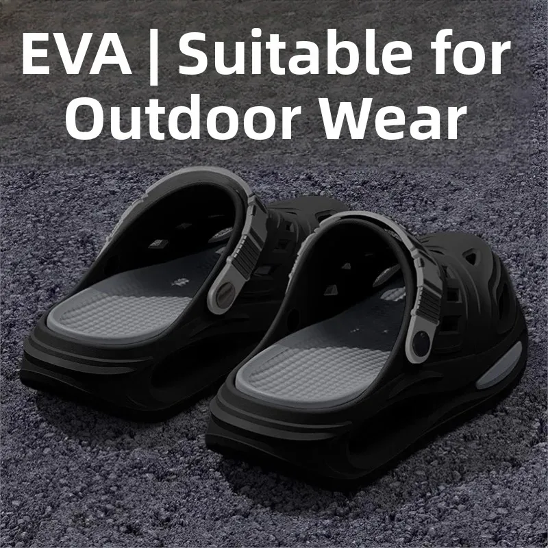 Summer Men's Outdoor Slippers Thick Bottom Anti-slip Clog Shoes Wear-resistant Smell-proof Two-way Male