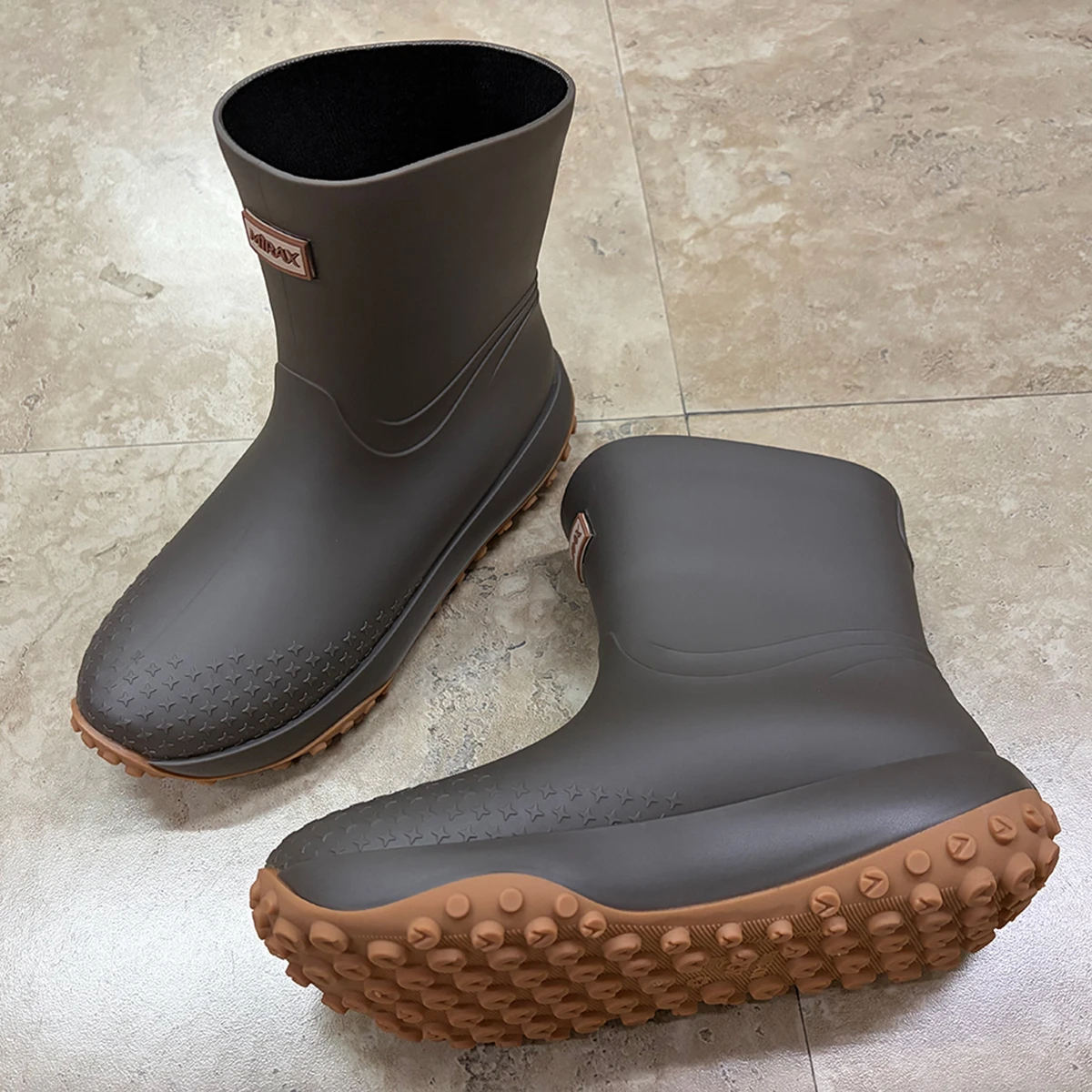 Men's Workwear Style Anti-Slip Waterproof Rubber Boots High-Quality Flat Bottomed for Outdoor Work Commuting Fishing Kitchen Rai