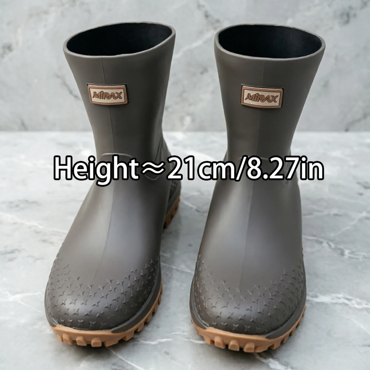 Men's Workwear Style Anti-Slip Waterproof Rubber Boots High-Quality Flat Bottomed for Outdoor Work Commuting Fishing Kitchen Rai