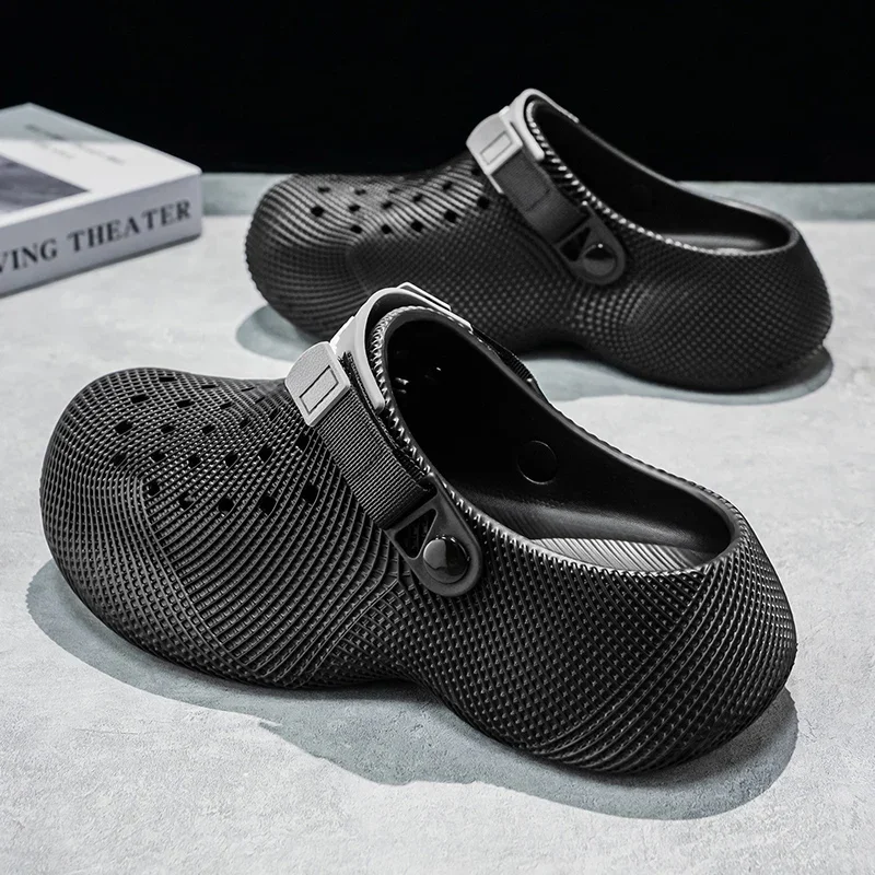 Summer Mens Sandals Outdoor Fashion Slippers Breathable Lightweight Man Beach Sandals Thick Sole Non Slip Casual Garden Shoes