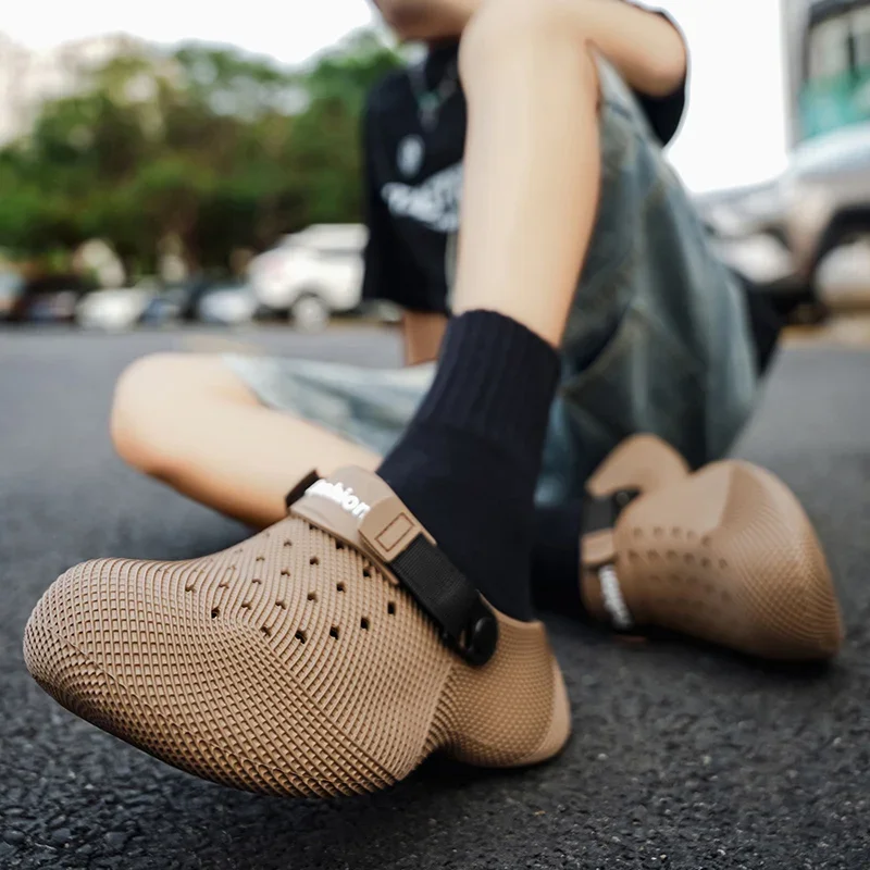 Summer Mens Sandals Outdoor Fashion Slippers Breathable Lightweight Man Beach Sandals Thick Sole Non Slip Casual Garden Shoes