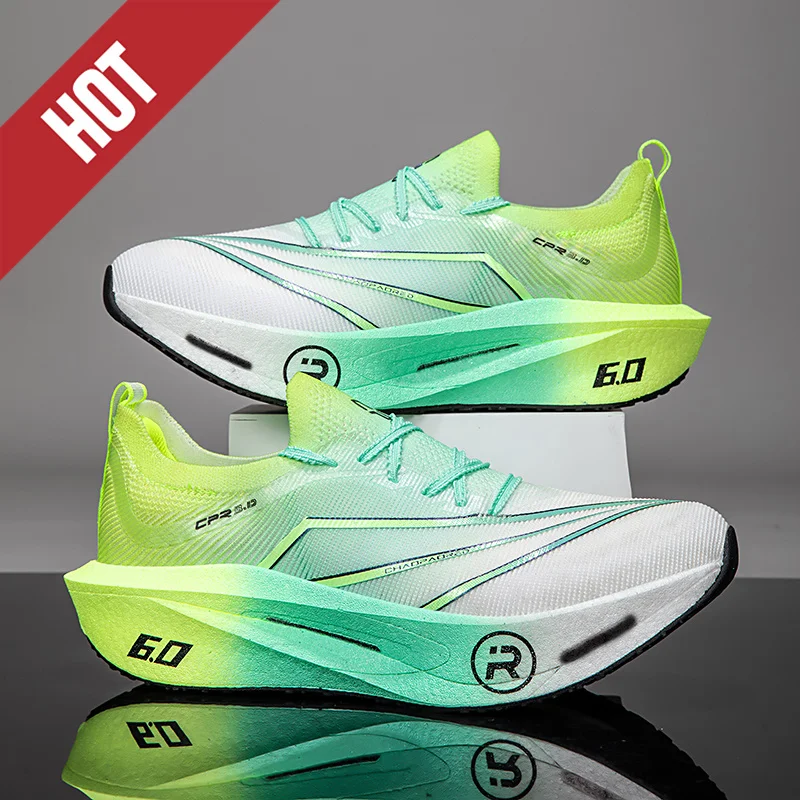 Men Running Shoes Casual Carbon Board Air Cushion Marathon Sports Breathable Lightweight Women's Comfortable Athletic Sneakers