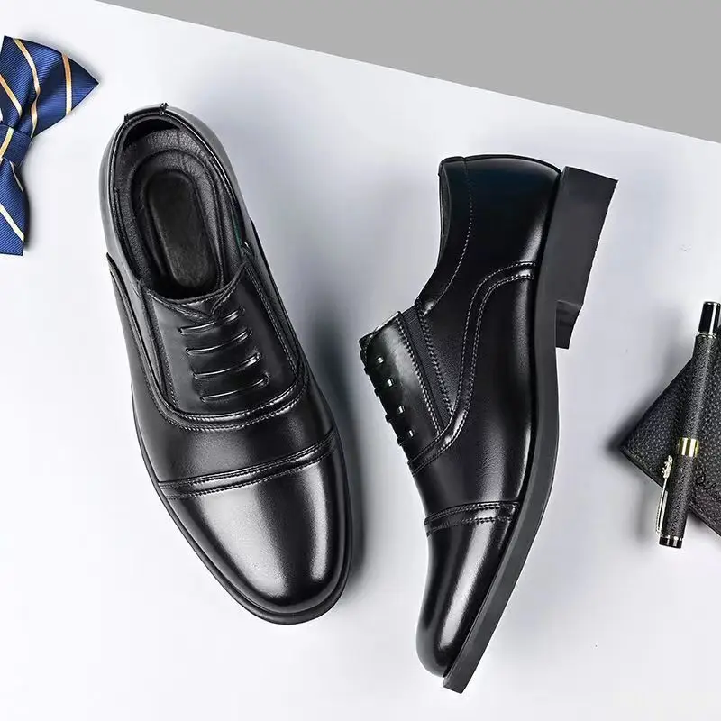 Large Size Fashionable Men's Daily Comfortable Business Office Formal Shoes Low Cut Round Toe Multifunctional Men's Wedding Shoe