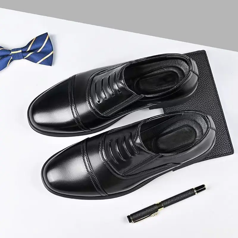 Large Size Fashionable Men's Daily Comfortable Business Office Formal Shoes Low Cut Round Toe Multifunctional Men's Wedding Shoe