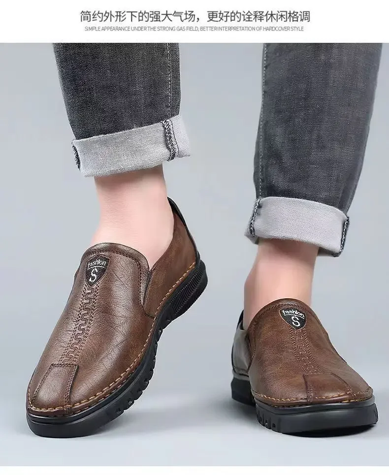 2026 PU Leather Men's Loafers Luxury Men Casual Shoes New Fashion Driving Shoes Breathable Slip on Men Moccasins Plus Size 39~44