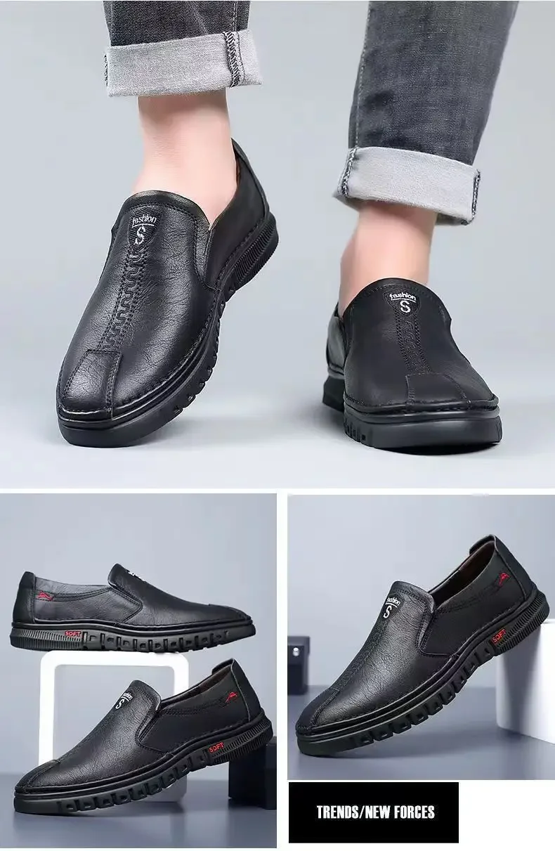 2026 PU Leather Men's Loafers Luxury Men Casual Shoes New Fashion Driving Shoes Breathable Slip on Men Moccasins Plus Size 39~44