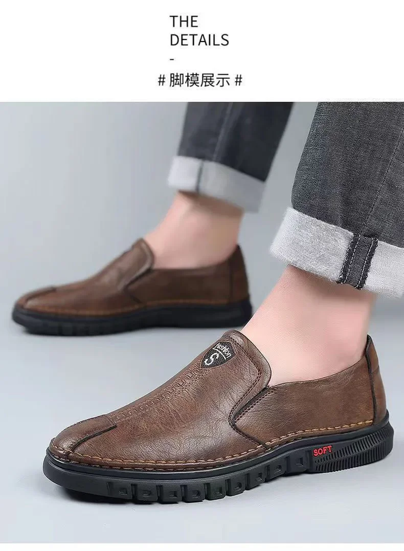 2026 PU Leather Men's Loafers Luxury Men Casual Shoes New Fashion Driving Shoes Breathable Slip on Men Moccasins Plus Size 39~44
