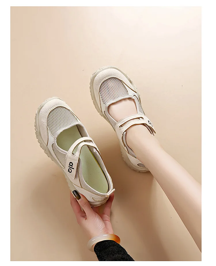 Woman's Casual Flats Shoes Round Toe Large size ladies shoes Retro French Mary Jane Dress Flat New Summer Solid Comfortable shoe