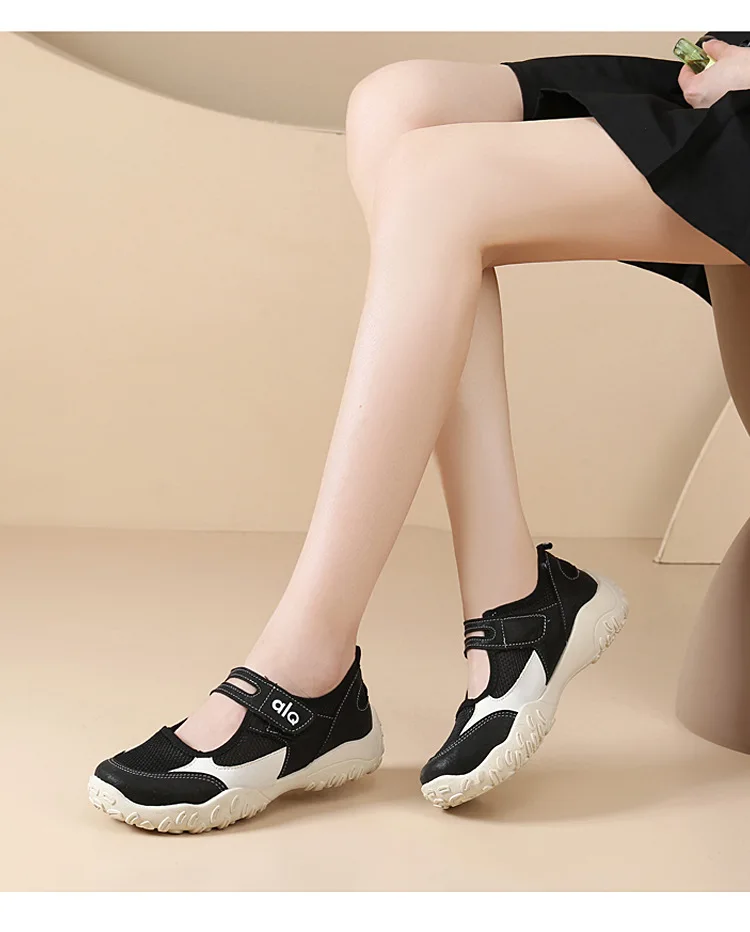 Woman's Casual Flats Shoes Round Toe Large size ladies shoes Retro French Mary Jane Dress Flat New Summer Solid Comfortable shoe