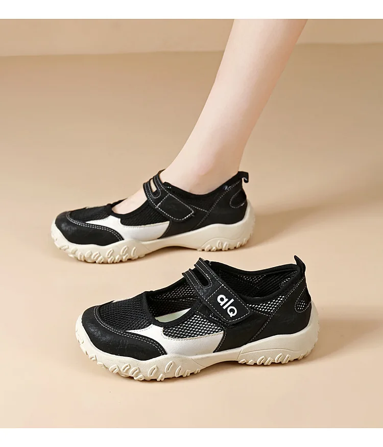 Woman's Casual Flats Shoes Round Toe Large size ladies shoes Retro French Mary Jane Dress Flat New Summer Solid Comfortable shoe