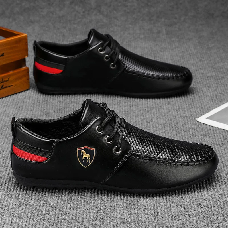 Men's Business-Style Loafers, Soft-Soled Breathable Casual Shoes, Fine Materials with Breathable Texture, Non-Slip and Wear-Resistant Rubber Sole