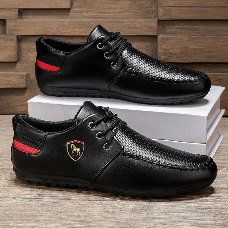 Men's Business-Style Loafers, Soft-Soled Breathable Casual Shoes, Fine Materials with Breathable Texture, Non-Slip and Wear-Resistant Rubber Sole