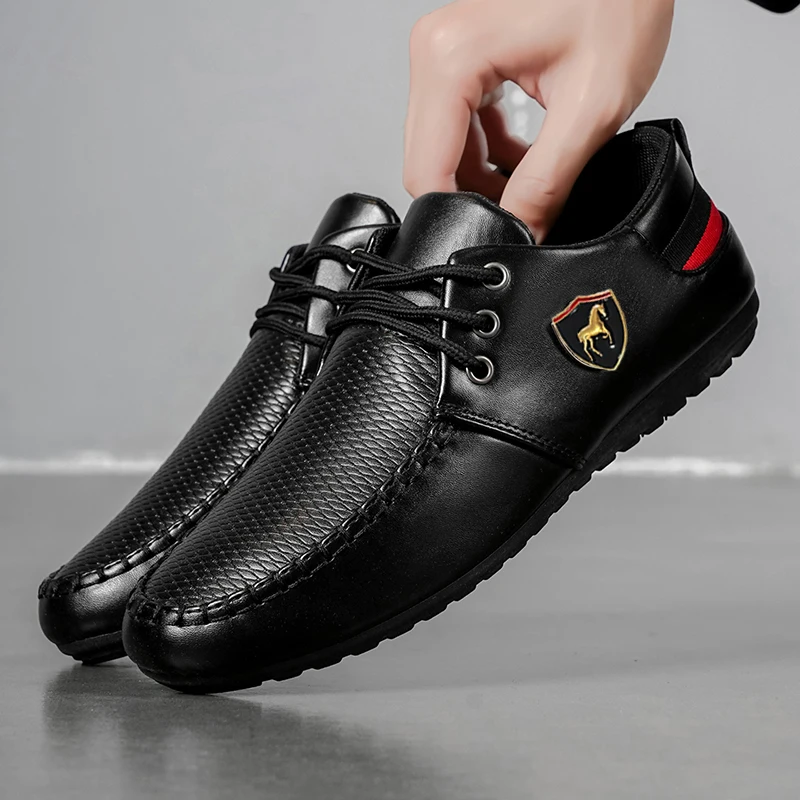 Men's Business-Style Loafers, Soft-Soled Breathable Casual Shoes, Fine Materials with Breathable Texture, Non-Slip and Wear-Resistant Rubber Sole