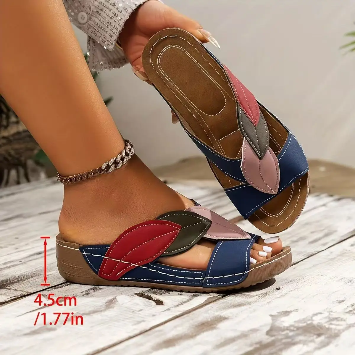Leather Soft Soled Sandals for Women in Summer 2025, Lightweight Comfortable Non Slip Flat Bottomed Slippers Sandalias De Mujer
